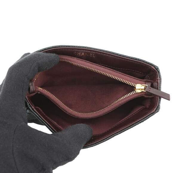 CHANEL Black Caviar Leather Logo Pouch - Picture 4 of 10